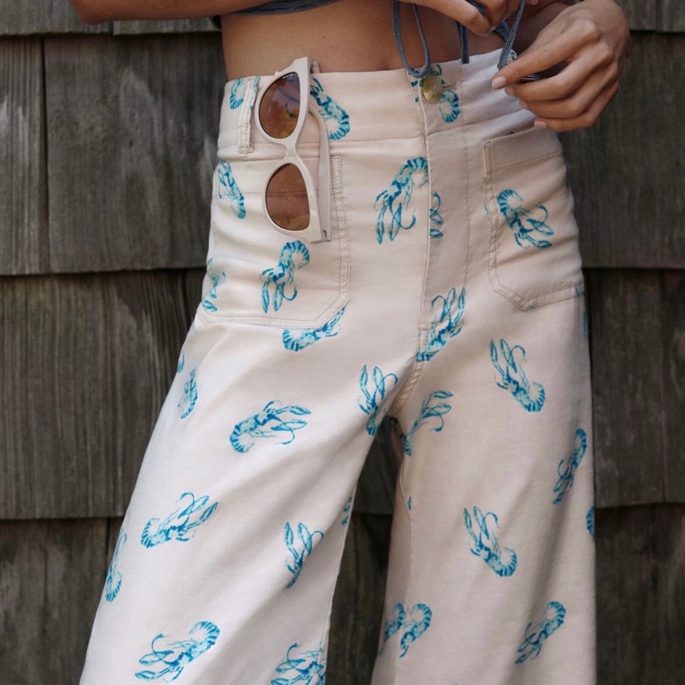NWT Anthropologie Maeve The Colette Cropped Wide-Leg Pant Size 31